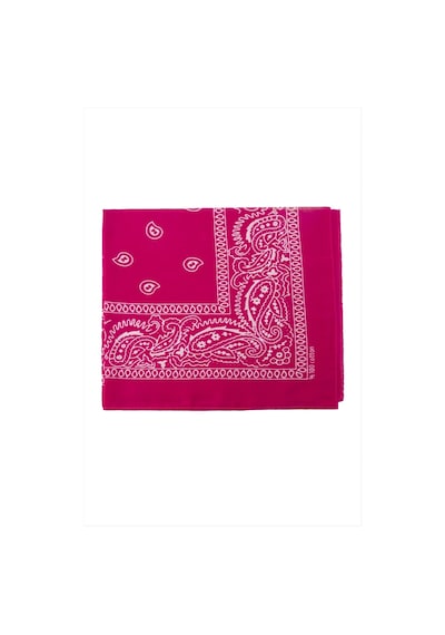 Zero Land Çini - 209 - Desenli Bandana - Ece-umay - 50x50 Fuşya