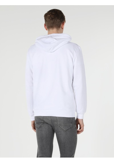 Colin's Colins Regular Fit Kapüşonlu Baskılı Beyaz Erkek Sweatshirt Cl1057312 Beyaz