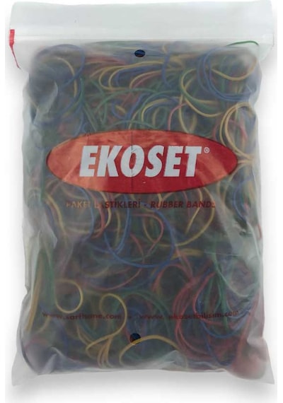Ekoset 500 Adet Renkli Para Lastiği Karışık 4 Renk 70 MM