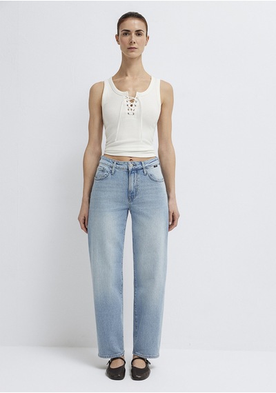 Mavi - Leila Premium Blue Gölgeli Açık Mavi Jean Pantolon 1010600-a1573