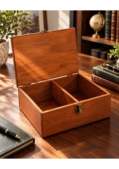 Tuns Woods Kişiye Özel 2 Bölmeli Ahşap Hatıra Ve Hediye Kutusu 27 Cm