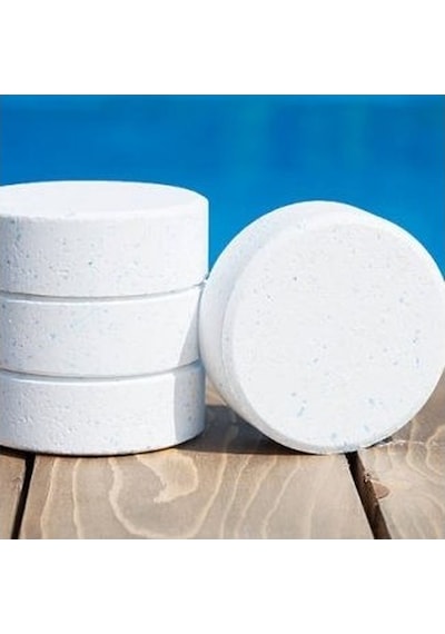 GEMAŞ 2 Adet Gemaş Tabchlor Multi 10 Kg 20 Kg %90 Tablet Klor - %90 Chlorine Multifunctional Tablets - Stabilize Triklor Tableti 200 Gr