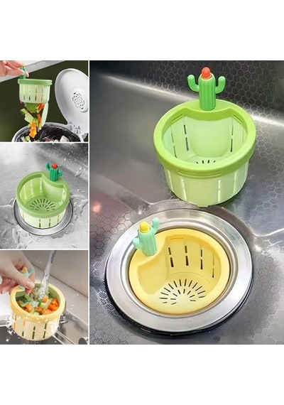 Basmalı Kaktüs Mutfak Lavabo Süzgeci Sebze Artıkları Ve Yemek Kalıntıları İçin Gider Filtresi 546 Renkli