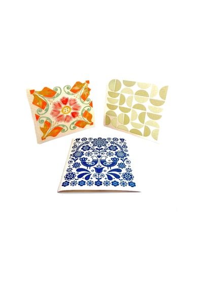 Temmiz Swedish Dishcloth İsveç Bezi Otantik Desenler 3'lü Paket, Sürdürülebilir, Tekrar Kullanılabilir, Tüm Yüz Genel