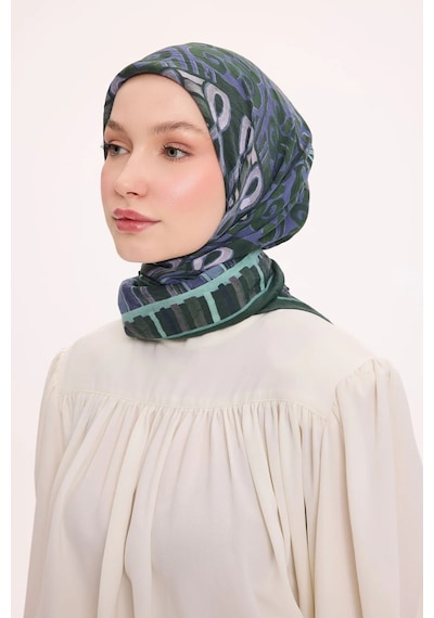 Silk Home Dört Mevsim Antik Motif Viskon Velora Eşarp 6420 Zümrüt Yeşili