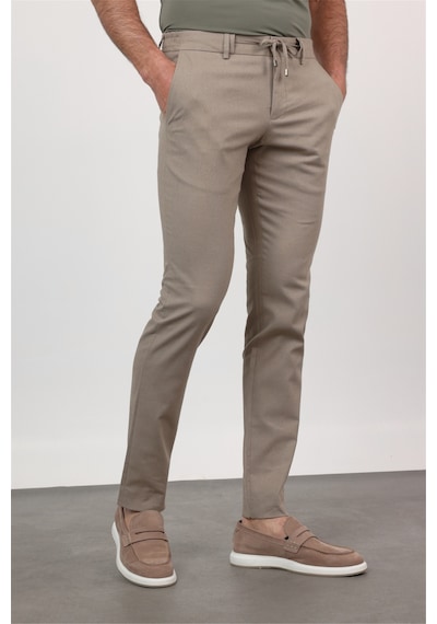 İmza Vizon Yan Cep Keten Slim Fit Keten Karışımlı Jogger Pantolon 1003260169