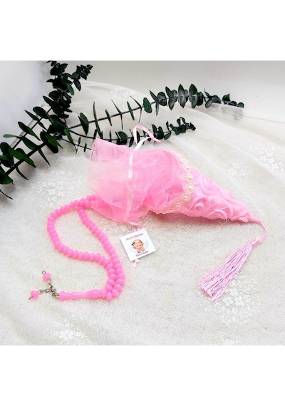 Çiçekli Külah Plastik Tesbihli Bebek Mevlüt Hediyelik 20 Adet