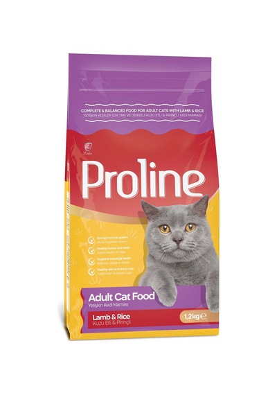 5 Adet Proline Kuzu Etli&pirinçli Yetişkin Kedi Maması 1,2 Kg