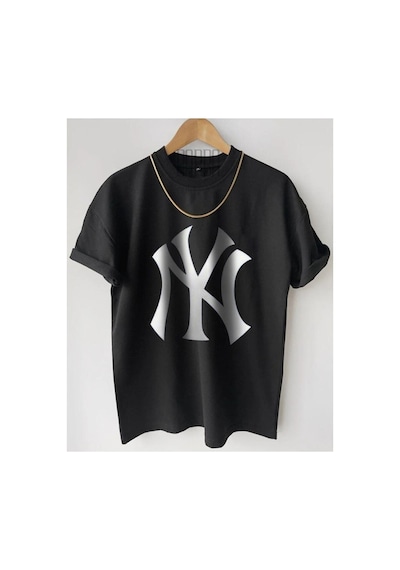 Flood Of Style Erkek Siyah Yankee Ny Baskılı Oversize Bisiklet Yaka Penye Tişört Flood Of Style Erkek Siyah Yankee Ny Baskılı Oversize Bisiklet Yaka Penye Tişört