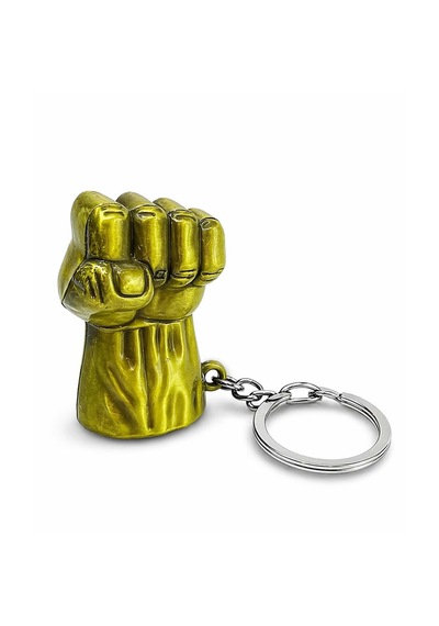 Metal Yumruk Anahtarlık Dayanıklı Şık Tasarım Anahtar Süsü 5.5x3.5 Cm Altın