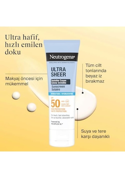 Ultra Sheer Hydrating Cream Spf50 Yüz Güneş Kremi 50 Ml