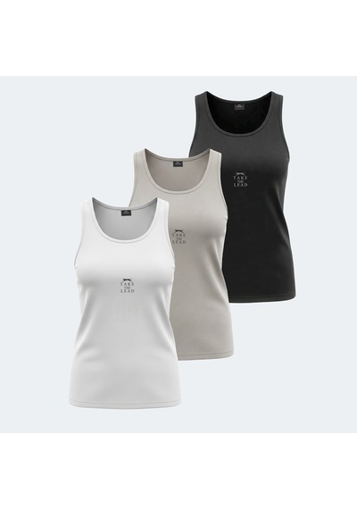 Slazenger VLADLEN 3 lü Set Kadın  Beyaz - Siyah - Taş Gri Atlet