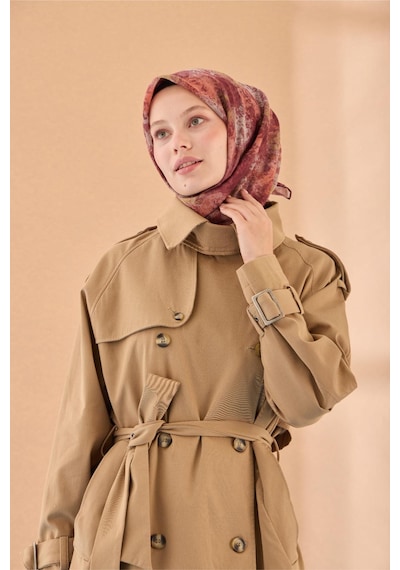 Silk Home Soft Eşarp 73095-01 Bordo, Yeşil, Turuncu, Vizon