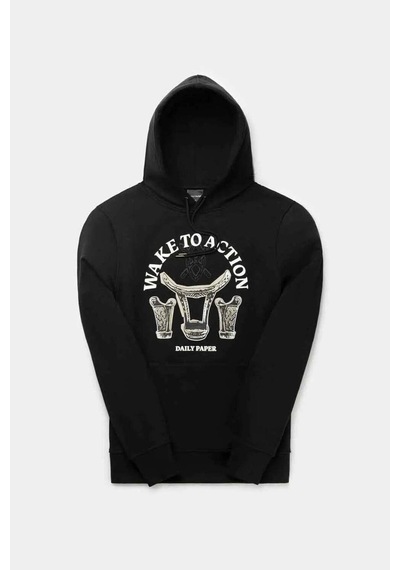 Daily Paper Rivo Hoodie: Rahat Fleece Kapüşonlu Sweatshirt, Iki Renk Seçeneğiyle Siyah