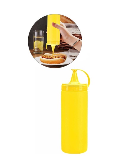 Plastik Kolay Kullanım Mayonez Sos Şişesi Sızdırmaz Sıvı Yağlık Şişe 400ml Sarı Diğer