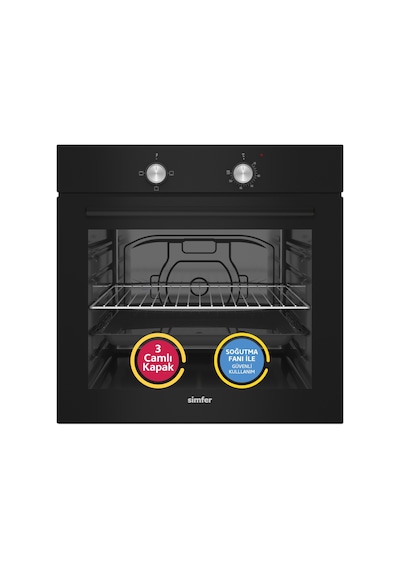 Simfer 8252 80 LT 3 Fonksiyon Mekanik Cam Ankastre Fırın