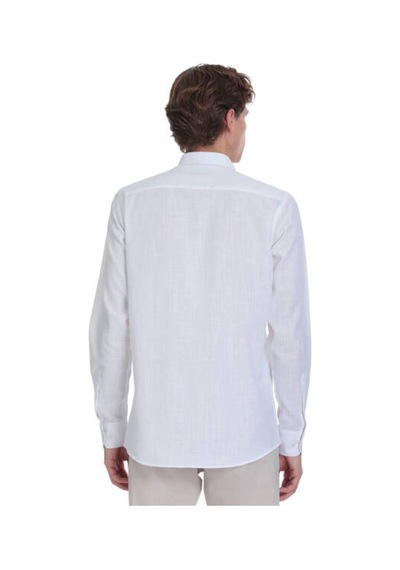 Hatemoğlu Beyaz Comfort Fit Düğmeli Yaka Uzun Kollu Casual Gömlek 4111993