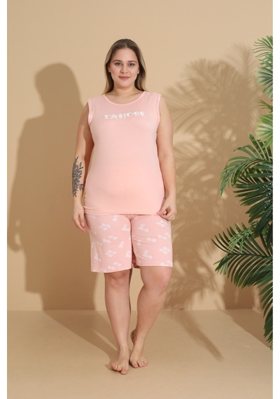 Eyfuze Kadın Milan Kumaş Büyük Beden Curve Baskılı Desenli Şortlu Pijama Takımı Açık Pembe Eyfuze Kadın Milan Kumaş Büyük Beden Curve Baskılı Desenli Şortlu Pijama Takımı Açık Pembe