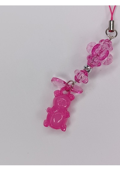 Jelibon Ayıcık Telefon Askısı Çanta Cüzdan Süsü Koyu Pembe 009 Koyu Pembe
