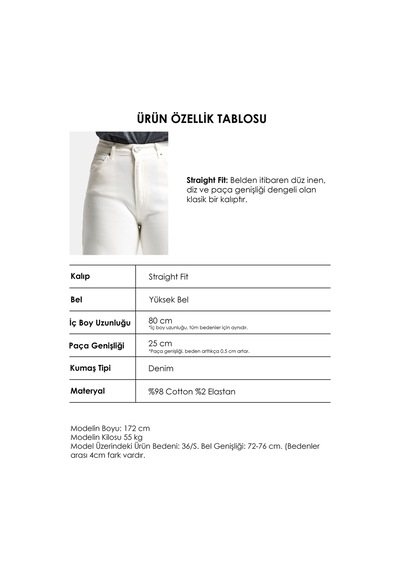 Itsbasic Kadın Kırık Beyaz 7s6-101 Straight Fit Yüksek Bel Denim Jean Itsbasic Kadın Kırık Beyaz 7s6-101 Straight Fit Yüksek Bel Denim Jean