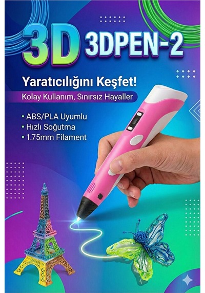 3d Pen Yaratıcı 3d Kalem Seti - Tam Kutu İçeriği, Kolay Kullanım, Abs/pla Uyumlu