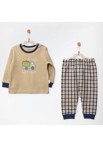 Andywawa Little Dreamers Erkek Bebek Pijama Takımı Ac27153 Bej