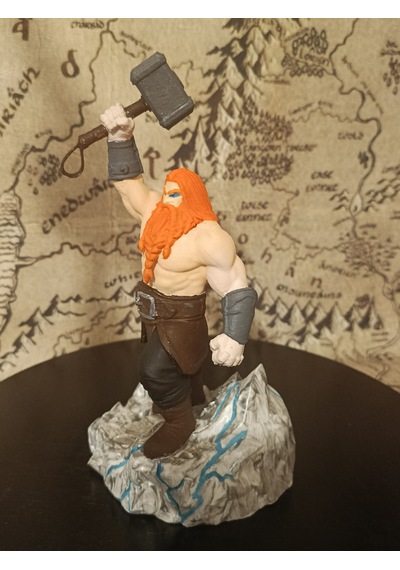 Heykel3d Özel Tasarım Thor Figürü 20 Cm Gök Gürültüsü Tanrısı Detaylı El Boyaması Koleksiyonluk Heykel 20 CM