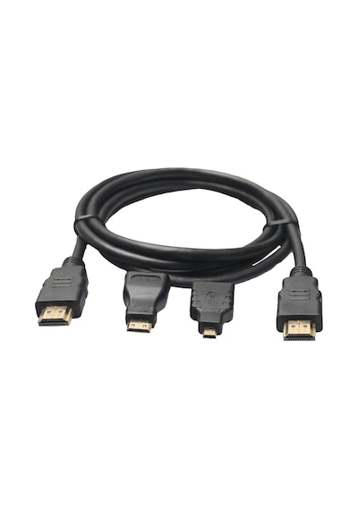3 In 1 Hdmi Kablosu Micro - Mini Hdmi Çevirici Dönüştürücü Kablo