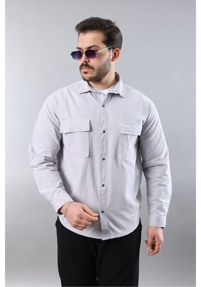 Little Cup Jeans Co Erkek Relax Fıt Kalıp Pamuklu Taş Kot Gömlek