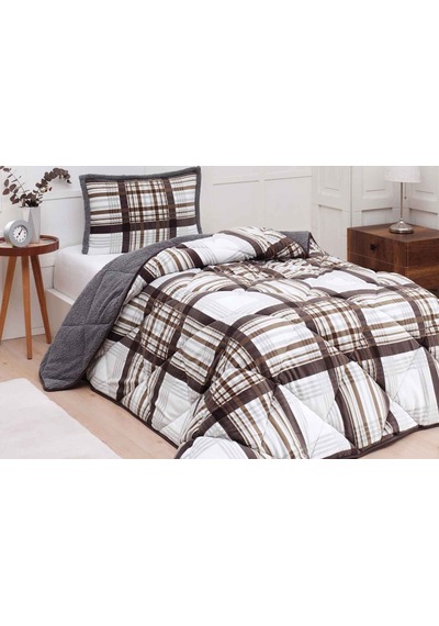 Merinos Comforter Yorgan Seti 160x240 Wera Gri Gri - Krem