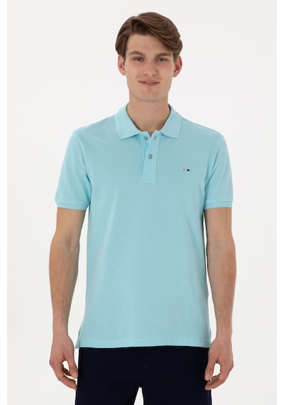 U.S. Polo Assn. Erkek Slim Fit Polo Yaka Aqua Basic Tişört 50297983-VR007