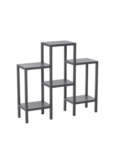 6 Raflı - Gri Modüler Ünite Plastik 108x100x29 Cm Çok Renkli