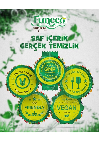Funeco Natural Meyve & Sebze Yıkayıcı 350g 100 Kullanımlık - Bitki Ve Mineral Bazlı Temizleyici Toz 350 G