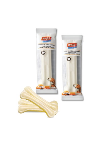Warf Beyaz Sığır Derisi Köpek Ödül Kemiği 20.5 CM 2 x 150 G