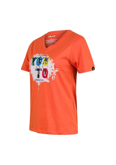 2as Alone Baskılı V Yaka Kadın T-shirt 403 Turuncu