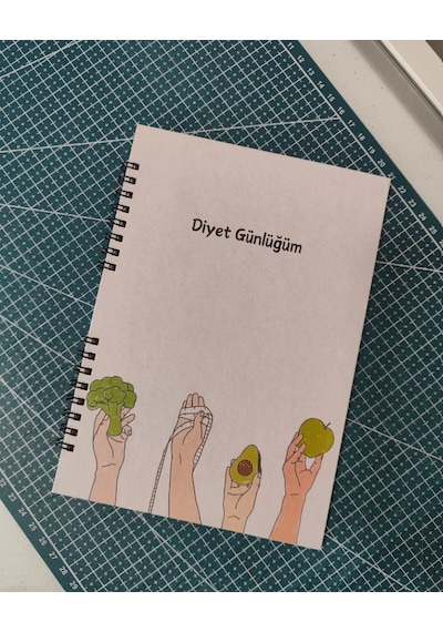 Diyet Günlüğü Defteri A5 Boy Spiralli Beyaz