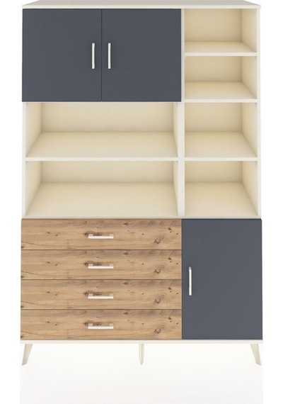 Hyperion Dolap 9 Raflı 4 Çekmeceli 3 Kapaklı 132x44x195 Aytaşı-antrasit/çam Antrasıt/atlas Çam Hyperion Dolap 9 Raflı 4 Çekmeceli 3 Kapaklı 132x44x195 Aytaşı-antrasit/çam Antrasıt/atlas Çam