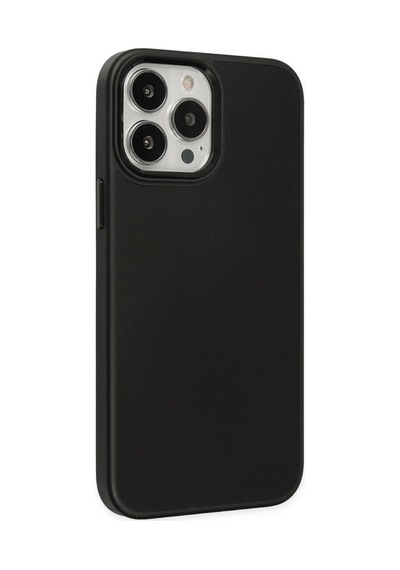Newface - 520 - Apple iPhone Uyumlu 13 Pro Max Kılıf Asya Deri Silikon - Csmo-tex - - Siyah