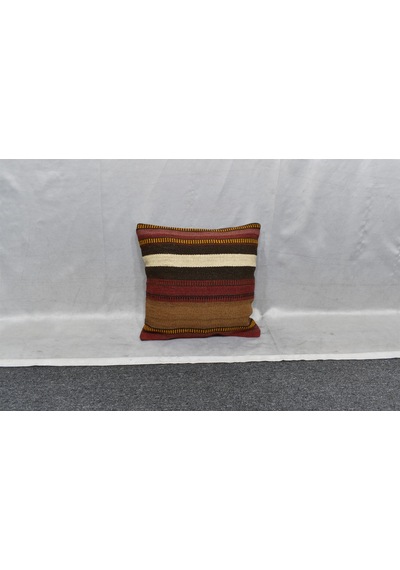 Zehra Abla Halı Yeni El Dokuma Dekoratif Kilim Kırlent Yastık Kılıfı 6732 Çok Renkli