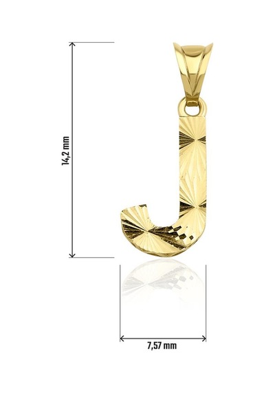 Fiyonk Kuyumculuk 14 Ayar Altın Mini Shine Kolye Ucu J Harfi 001