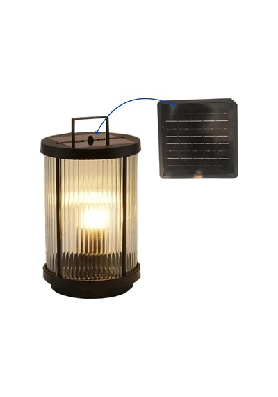 Forlife 60 Watt Modern Cam Tasarımlı Solar Alüminyum Bollard Aydınlatma Armatürü