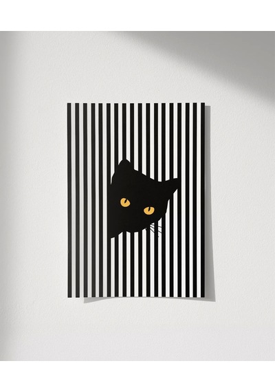 Çerçevesiz Poster Siyah Kedinin Gizemi