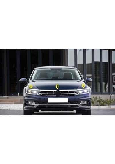 Volkswagen Passat B8 Krom Far Üst Çıtası 3 Parça