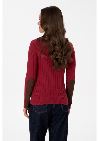 U.S. Polo Assn. Kadın Koyu Frambuaz Bisiklet Yaka Basic Kazak 50307728-VR104