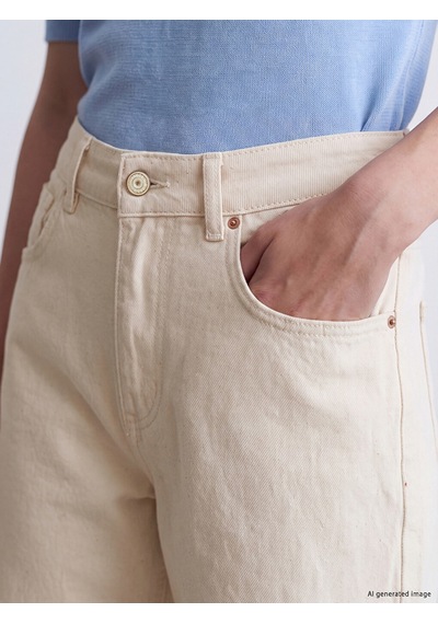 Lcw Vision Ekru Straight Fit Kadın Jean Pantolon