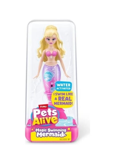 Zuru Pets Alive Magic Swimming Mermaid Su İle Çalışan Yüzen Deniz Kızı Oyuncak Bebek 1 Adet Sarı