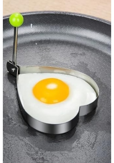 Metalik Kalp Şeklinde Omlet Yumurta Ve Krep Kalıbı .