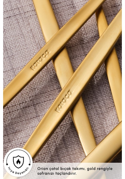 Karaca  Orion 30 Parça 6 Kişilik Çatal Kaşık Bıçak Takımı Matte Gold
