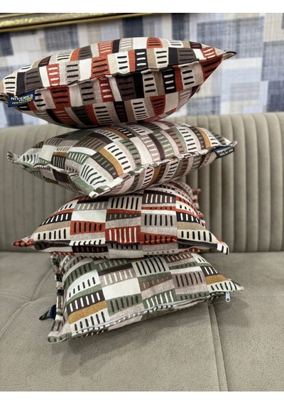 Nivemeshome Ritim 02 Kiremit 45x45 Dolgulu Kırlent Kılıfı Kiremit