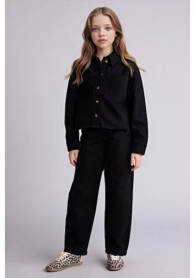 Defacto Gabardin Gömlek Kız Çocuk G6821a826spbk34 Siyah-bk34